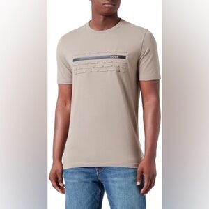Boss Men's Beige Short Sleeve Tee As is.